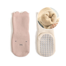 Load image into Gallery viewer, Extra Warm Terry Grip Socks - Blush and Cream (2-pairs)