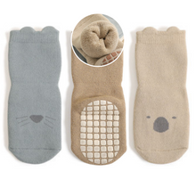 Load image into Gallery viewer, Extra Warm Terry Grip Socks - Blue Trio (3-pairs)
