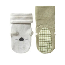 Load image into Gallery viewer, Everyday Stay-On Grip Socks - Green and Grey (2-pairs)