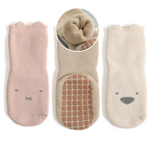 Load image into Gallery viewer, Extra Warm Terry Grip Socks - Blush Trio (3-pairs)