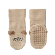 Load image into Gallery viewer, Everyday Stay-On Grip Socks - Blue and Tan (2-pairs)