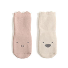 Load image into Gallery viewer, Extra Warm Terry Grip Socks - Blush and Cream (2-pairs)