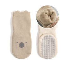 Load image into Gallery viewer, Extra Warm Terry Grip Socks - Cream and Tan (2-pairs)