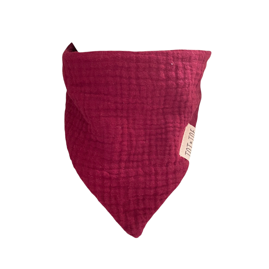 Deep Red Bandana Bib Tot and Toe