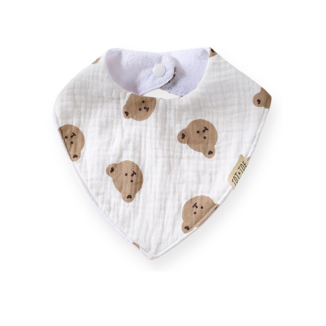 Cotton Terry Bibs - Bear